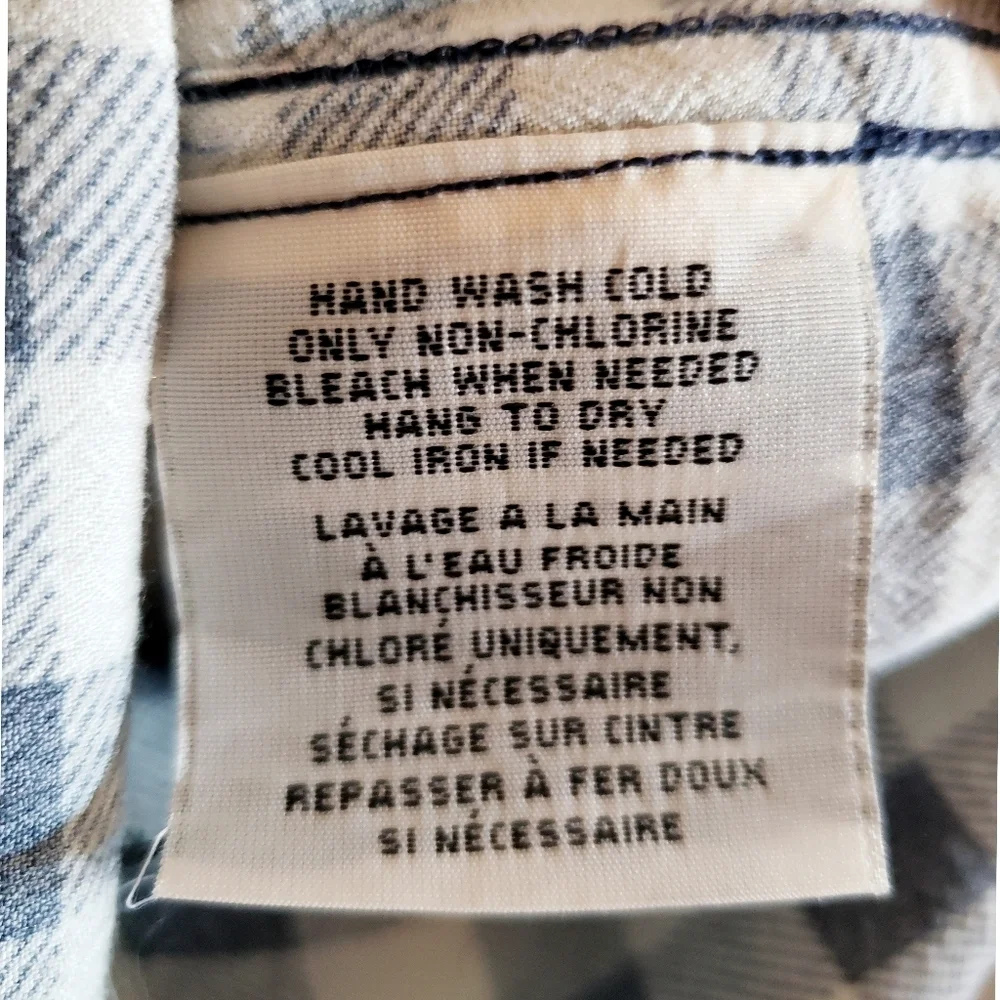 Ralph Lauren Denim & Supply Top L Womens Black Checkered Flannel Cropped Boxy - Picture 8 of 9